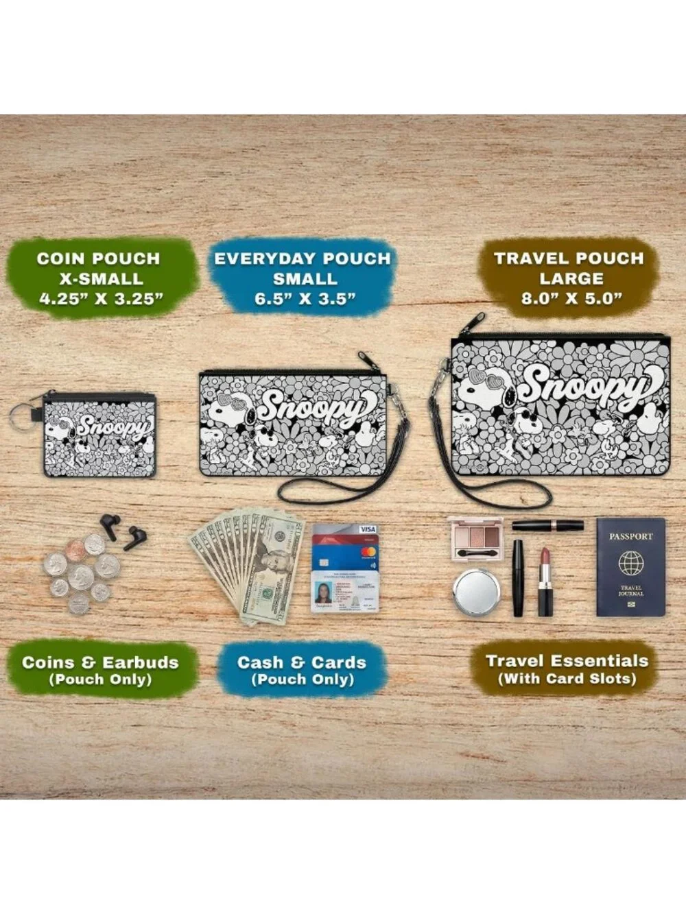 Peanuts Canvas Zipper Wallet - Cute Cartoon Design, Durable & Stylish Accessory